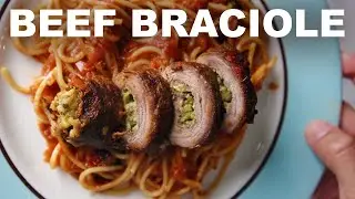 No-string beef braciole and sauce