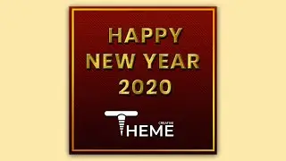 New Year 3D Text Card make 3D Your Logo for YouTube in Photoshop