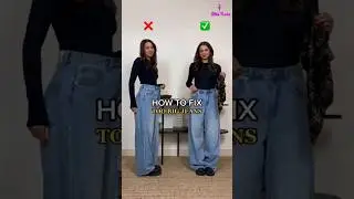 😱 How I Fixed Too Big Jeans With A Scarf | How To Fix Jeans Waist? #shorts