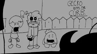 Gecko bites the curb [animación]