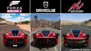 Forza Horizon 3 vs DriveClub vs Assetto Corsa | Ferrari FXX K Comparison | Gameplay in PS4 & XboxOne