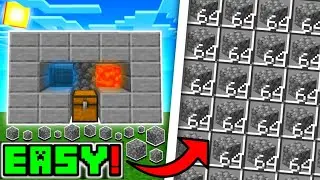 🦅 Minecraft Bedrock 1.19 | EASY AUTOMATIC COBBLESTONE FARM TUTORIAL!