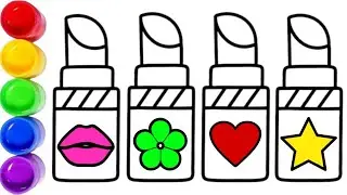 How to draw colourful lipsticks 🌈💄 Drawing lipstick 💗🎀 Draw a lipstic for kids💄Drawing easy
