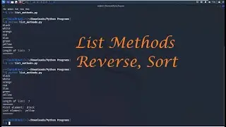 List Methods - Reverse, Sort, Index | Python Programming - Leisure Codes