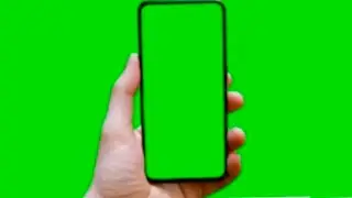 Green screen mobile with hand Png