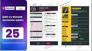 BWD CV Builder Elementor addon Tutorial