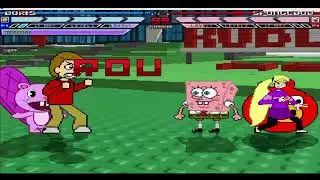 MUGEN Fight - Boris Anderson, Toothy, Abby, & Minion Pig vs. SpongeBob