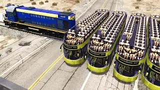 Stopping the Train - How far will the train go? - BeamNG Drive | CRASHdriven