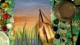 Одуванчики. Гуашь. Правополушарная живопись