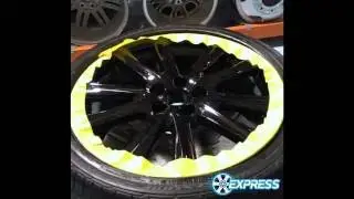 Lexus GS350 Rims Powderoated Gloss Black Time Lapse Mounting A Tire