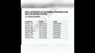 FINAL DATESHEET FOR DECEMBER TEE 2022