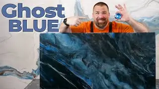 Epoxy Design Ideas | Black and Blue Ghost Marble