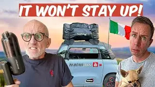 NEW Pump FAILS! Inflatable Tent Farce On TOUGHEST Travel Day EVER, Citroen Ami Camping In ITALY⛺️🚙🇮🇹