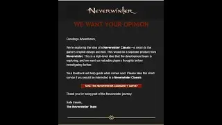 Neverwinter Classic is Coming