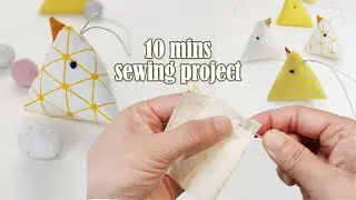 How to make these easy chicks. Under ten minutes hand sewing project with kids