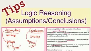 Logic Reasoning | Assumptions and Conclusions explained in simplest way [Civil Service Exam] VERBAL