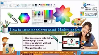 how to use same colour in paint | modifying a picture | select a picture in ms paint