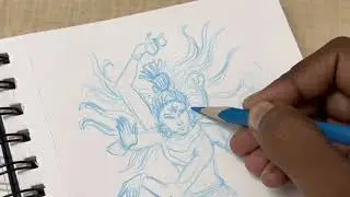SHIVA DRAWING free hand pencil drawing 🙏 #shiva #nataraja