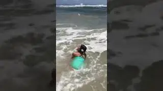 That's my daughter in the water.