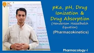 pKa, pH, Drug Ionization and Drug Absorption based on Hendeson Hasselbalch Equation
