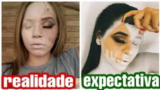 Tentei REPRODUZIR MAKE da LAURA BRITO- tentei imitar  make da laura brito  😲😰socorro😰