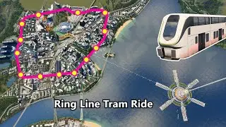 First Person Tram Ride City Center in 4K - Cities: Skylines - Asturis 41