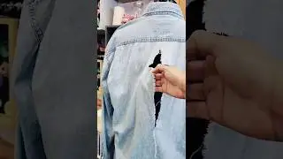 Patching a HUGE hole on a vintage Levi's shirt. We got a save it