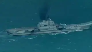 Russian Navy carrier Admiral Kuznetsov passing English Channel