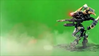 Robot to  fire green screen video