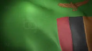 Zambia Flag - Realistic - Waving Flag - Full HD - 1080 - Seamless Loop