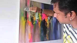 Abstract Painting / Acrylic Painting Technique / Step By Step / Colorful Abstract Painting