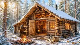 Building a Hidden Off-Grid Cabin in Deep Winter Snow | by @Life-in-Wild1