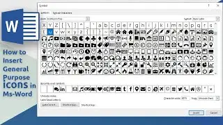 how to insert General purpose Icons and symbols in ms word 2019