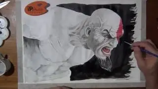 como desenhar o Kratos realista- speed drawing - Curso de Desenho IPStudio