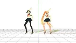 MMD x Yandere simulator Feel the Sound. Ayano and Osana.