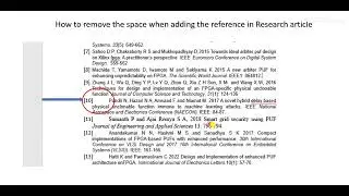 Research article: Remove the space in reference