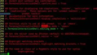 ipython vi mode - linux programming with python and ipython