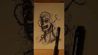 scribble art simple #shorts #scribbleart #drawing #coretcoret #art #pendrawing #sadart #gambar