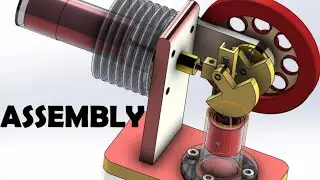 Solidworks Complete Project Stirling Engine- 1- Assembly STEP BY STEP