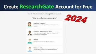 Create ResearchGate Account 2024