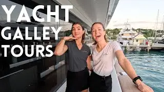 Sneaking onto Super Yachts! (to see their Galleys) At the Antigua Yacht Show