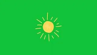 Aesthetic Sun Animation | Illustrative Art Style | Green Screen | Minimal Sunshine Motion