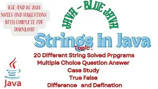 Java String Programs | String Programs in Java for icse Isc #java #isc #icse