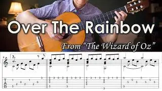 Over The Rainbow - Fingerstyle Guitar | TAB, Lyrics
