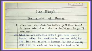 The sermon at benares question answer | The sermon at benares class 10 question answer |