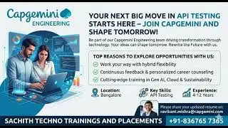 Senior Engineer – API Testing (Capgemini Engineering)