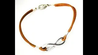 Bracelet infini en cuir couleur camel