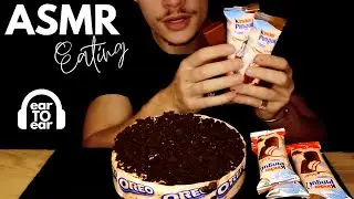 ASMR Eating CAKE BIG BITES OREO & CHOCOLATE Mukbang (No Talking) Food Sounds & Unboxing - Ear To Ear