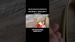 Thắt lưng dây nịt có búp nịt mạ vàng 24K của Quân đội Mỹ 🇺🇸. Made in USA 🇺🇸