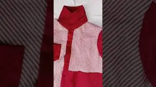 Baju Anak Setelan Rok & Atasan Baju Muslimah Anak Katun Salur 6-12 Tahun